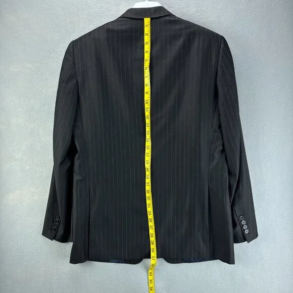 Mabro Suit Mens IT 54L‎ US 44L 2PC 34x30.5 Brown Blue Striped Wool Super 100s